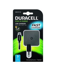 Duracell MicroUSB musta 2.4A-seinälaturi