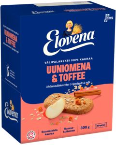 Elovena välipalakeksi 10x30g Uuniomena & Toffee