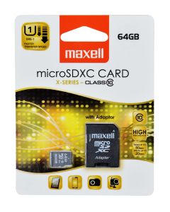 Maxell MICRO SDXC 64GB + Adapteri