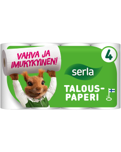 Serla talouspaperi 4rl valk. 5pkt/säk