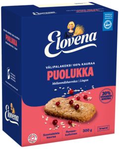 Elovena välipalakeksi 10x30g kaura puolukka