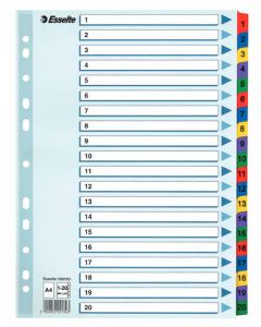 1-20 Numerohakemisto A4 ESSELTE Mylar 10srj/ltk
